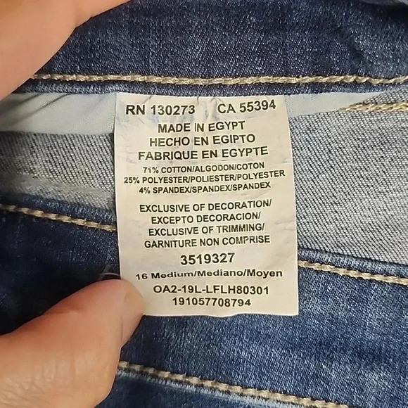 Women's Lee Mid Rise Sculpting Slim Fit Skinny Leg Jeans, Blue, Size 16M, NWOT - Picture 10 of 12